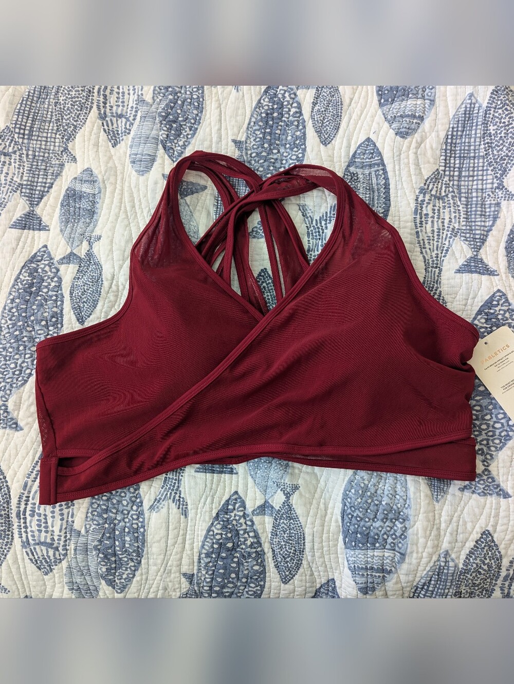 Fabletics Women’s Strappy Bralette Crop Top in Deep Wine NWT - Size 4x